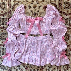 Sugar Thrillz Scandal Sheet Pink Top & Bloomers Set